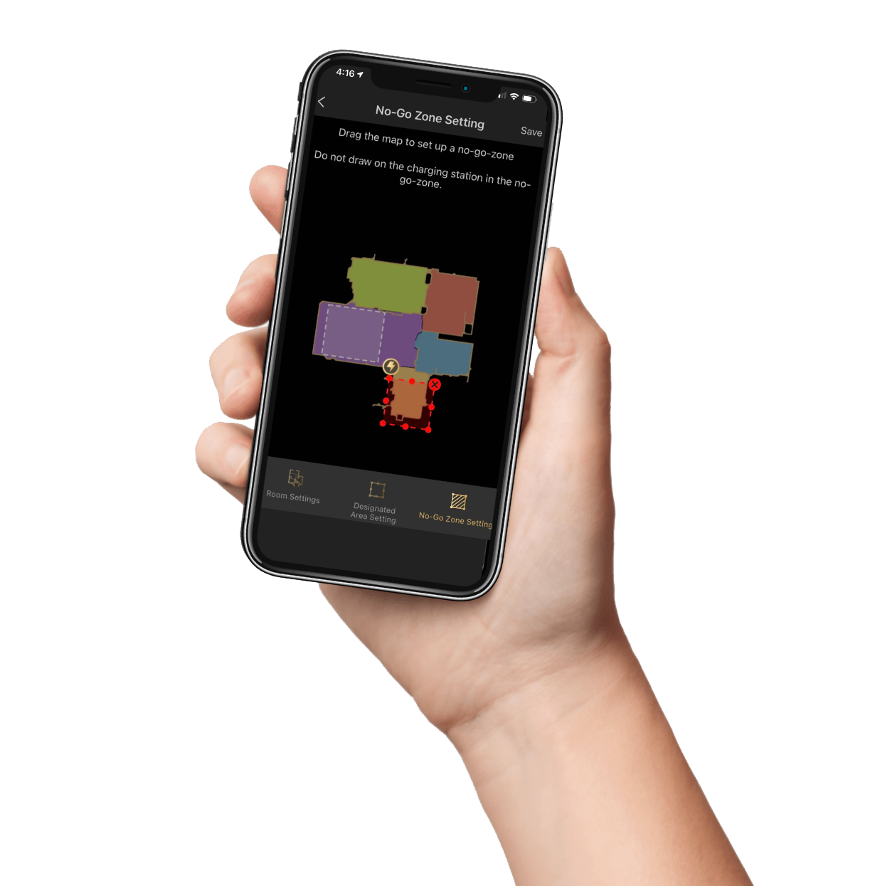 Trifoアプリ（Lucy表示）使用中のスマホを持つ手