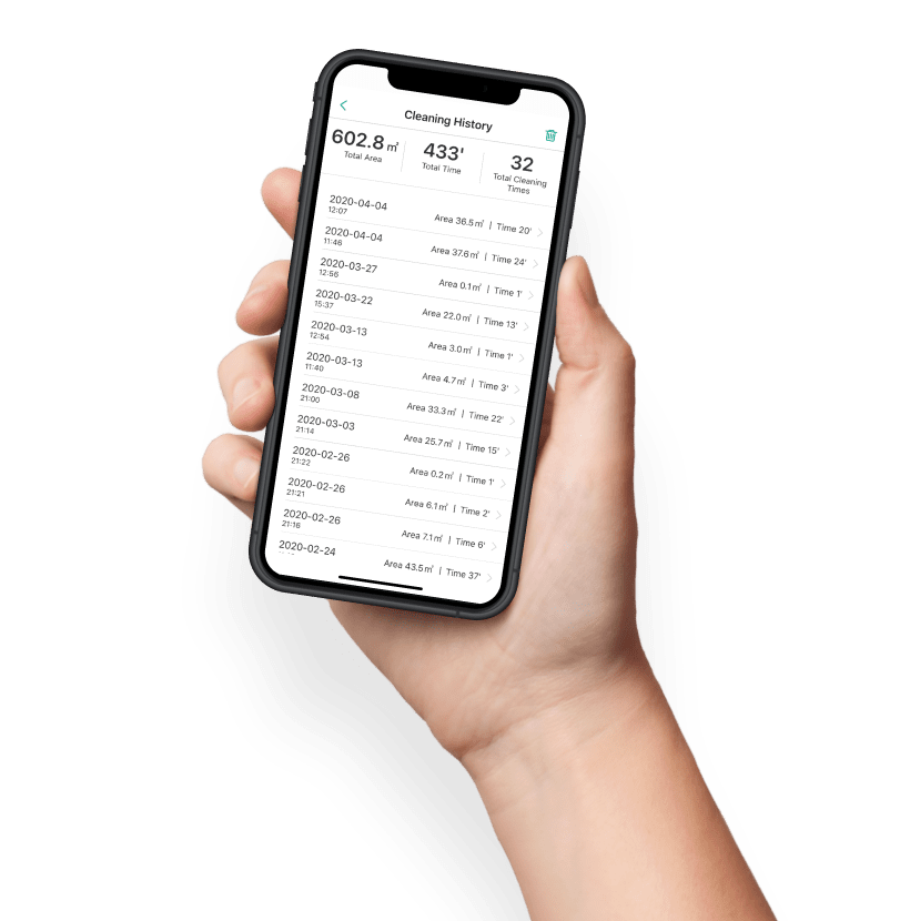 hand holding a phone with trifo app showing emma